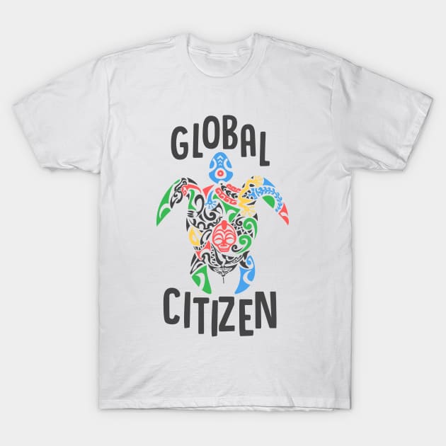 Global citizen turtle T-Shirt by Kutaitum